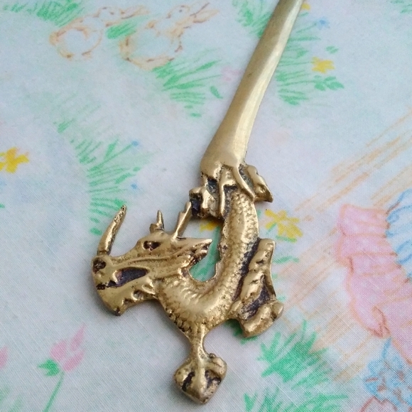 🌙Vintage Brass Dragon Letter Opener - Picture 2 of 6